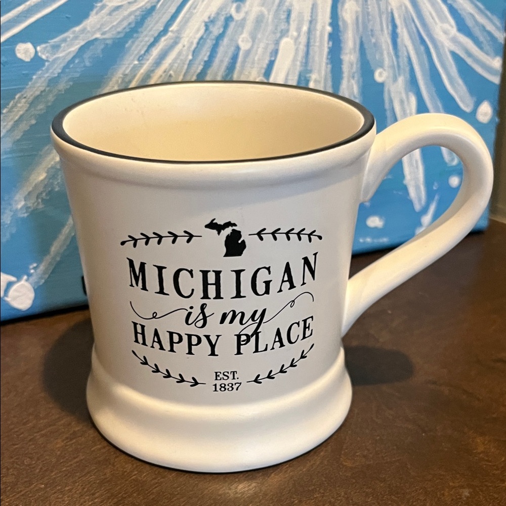 Michigan is my happy place coffee mug